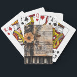 Floral with Rustic Piano Keys & Aged Music Sheet 2 Poker Cards<br><div class="desc">This evocative playing card blends the beauty of a delicate flower with the nostalgic charm of rustic piano keys and a weathered music sheet background. With warm brown tones and aged paper textures, it captures the romance of forgotten melodies and timeless artistry. Perfect for music lovers, vintage collectors, and anyone...</div>