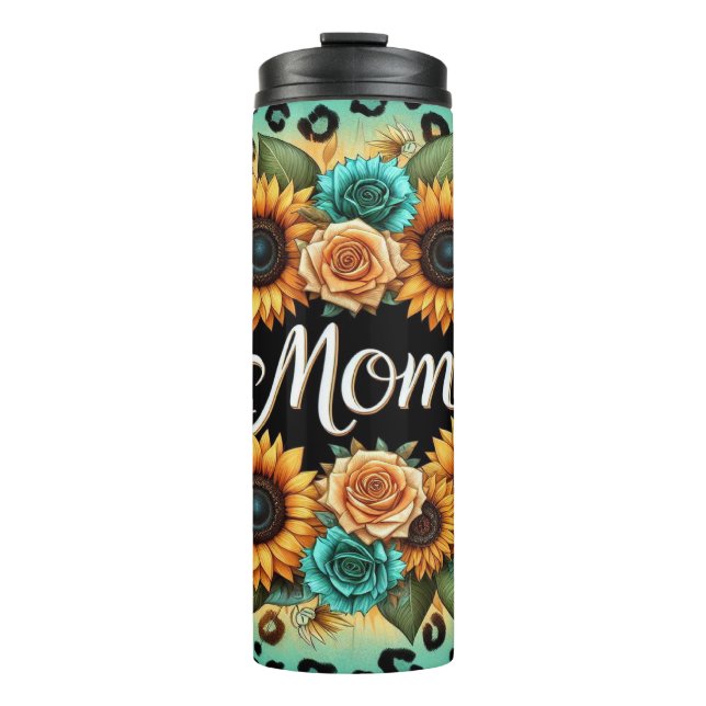 Floral With Sunflowers And Roses For Mom Thermal Tumbler (Front)