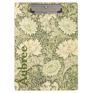 Floral Wm Morris Design Add a Name Clipboard