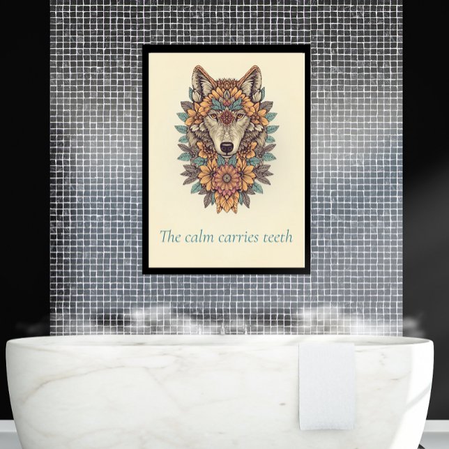 Floral Wolf Boho Quote Wall Art Canvas Print (Creator Uploaded)