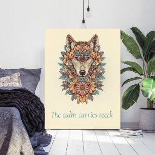 Floral Wolf Boho Quote Wall Art Poster