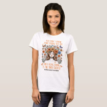Floral Women Strong Kidney Cancer Support T-Shirt