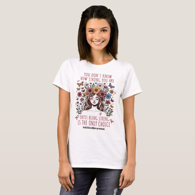Floral Women Strong Sickle Cell Support T-Shirt (Front Full)