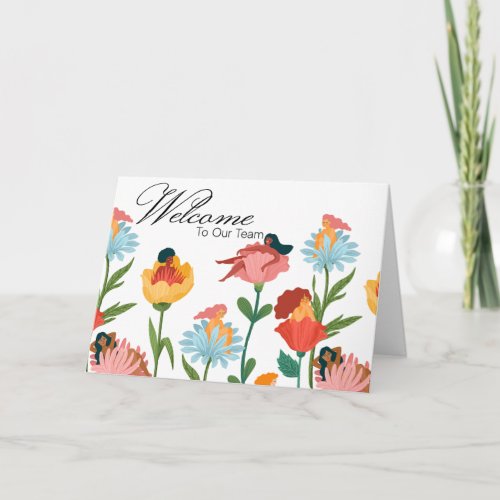 Floral Women Welcome to the Team New Employee Card