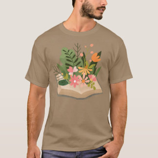 Floral Women's Book Lovers Teacher  T-Shirt