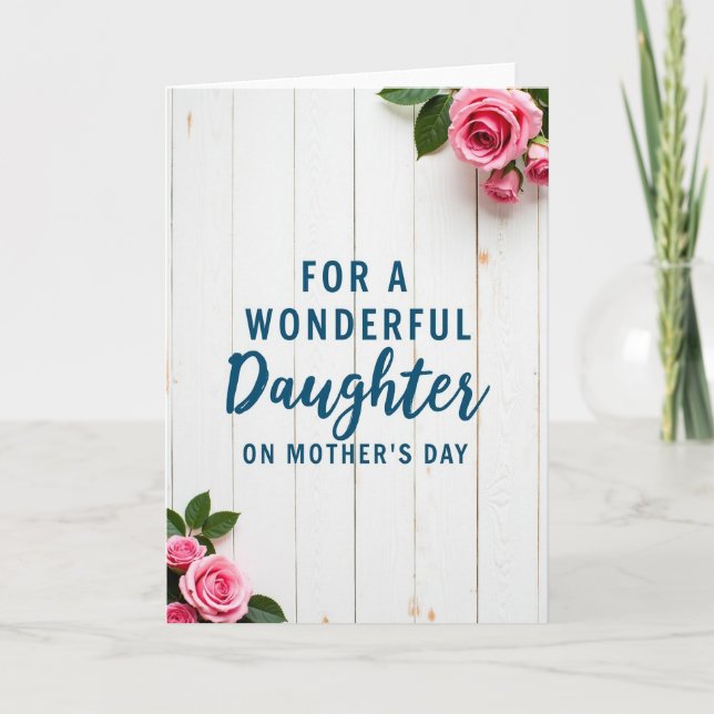 Floral Wonderful Daughter Card (Front)