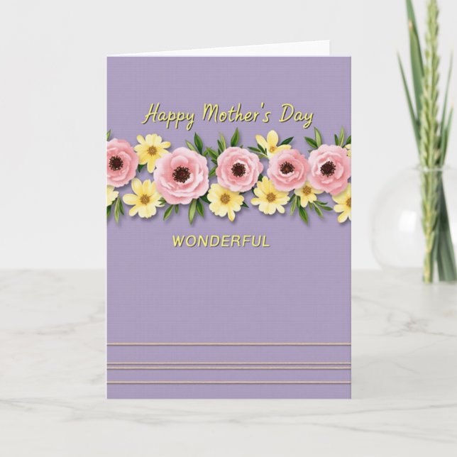 Floral Wonderful Day Card (Front)