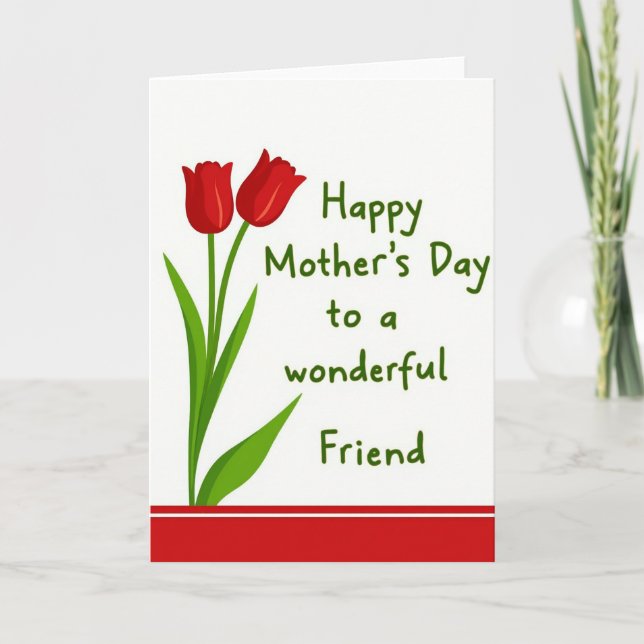 Floral Wonderful Friend Card (Front)