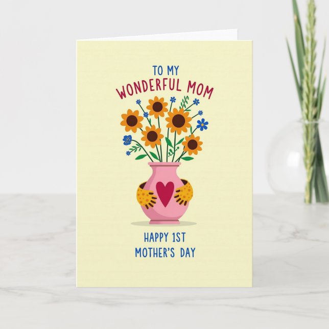 Floral Wonderful Mom Card (Front)