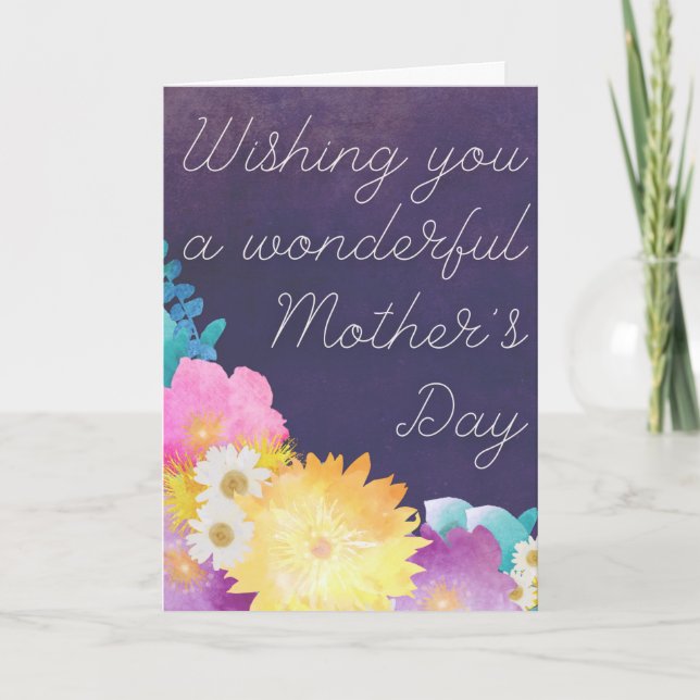 Floral Wonderful Mother's Day Card (Front)