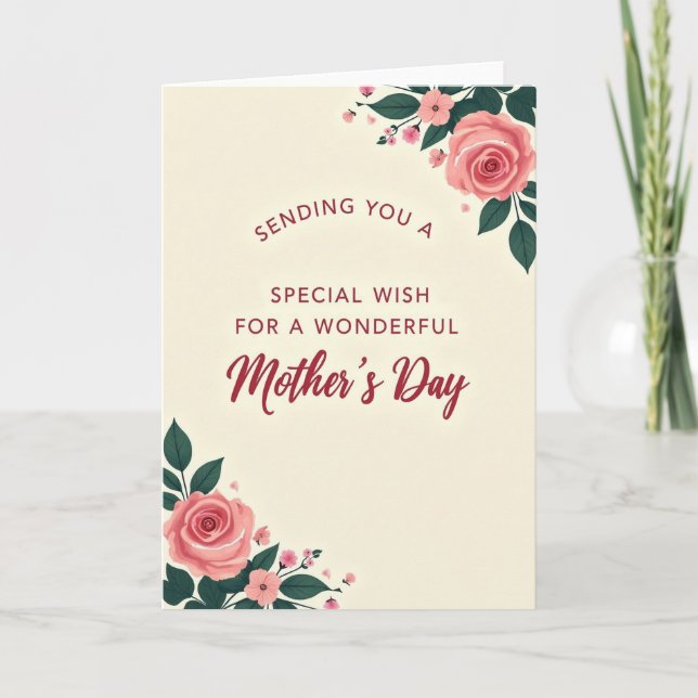 Floral Wonderful Mothers Day Card (Front)