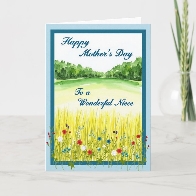 Floral Wonderful Niece Mothers Day Card (Front)