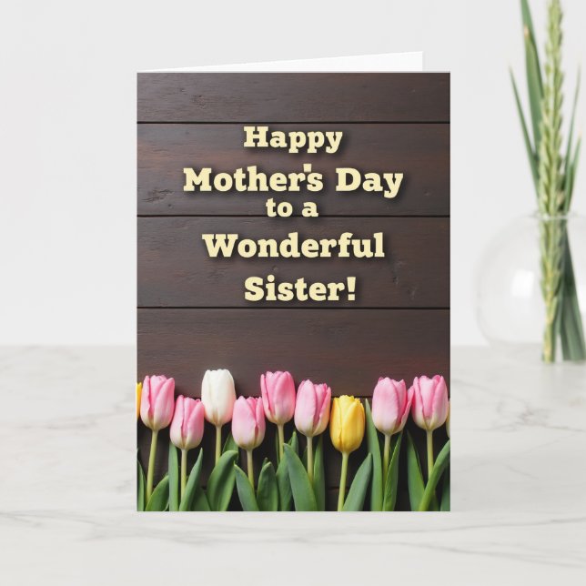 Floral Wonderful Sister Card (Front)