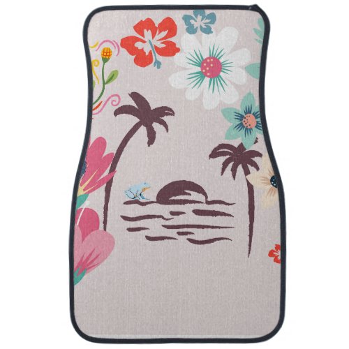 Floral Wonders A Frog and Butterfly Tale  Car Floor Mat