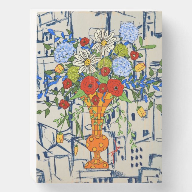 Floral Wood Box Sign (Front Vertical)