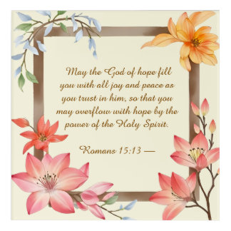 Floral Wood Frame Bible  Memory Anchor  Acrylic Print