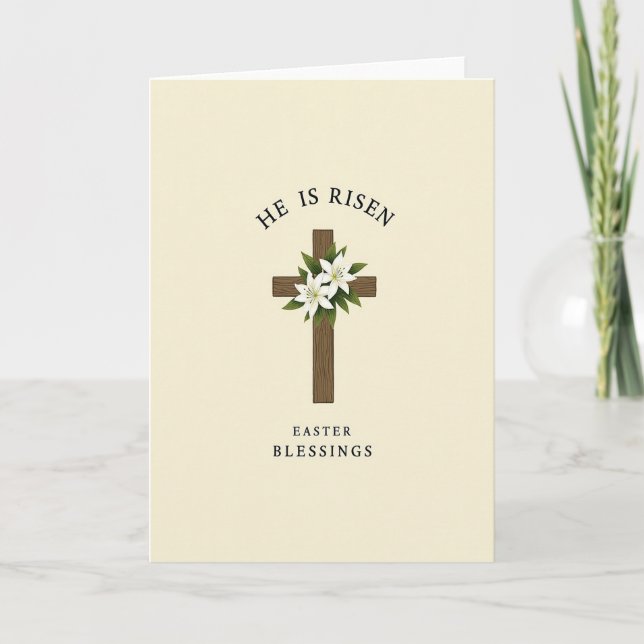 Floral Wooden Form Greeting Card (Front)