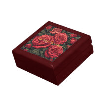 Floral Wooden Jewelry Keepsake Box for Weddings