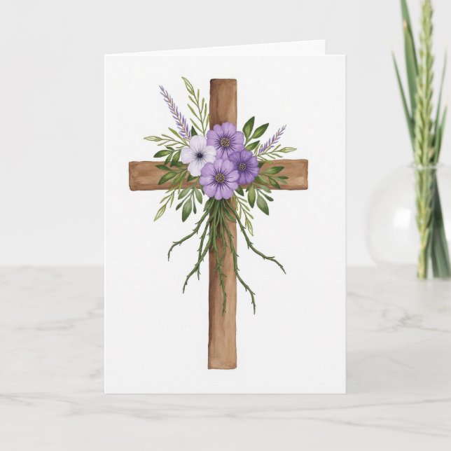 Floral Wooden Structure Card (Front)