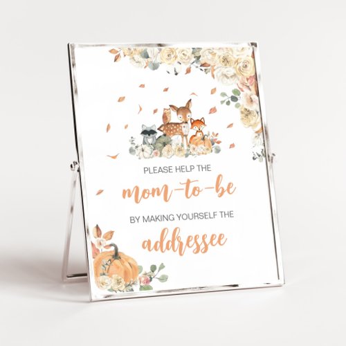 Floral Woodland Animals Envelope Station Sign