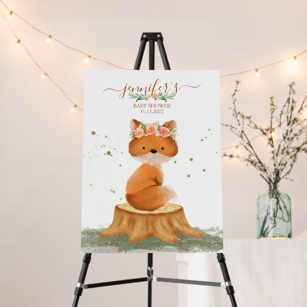 Floral Woodland Baby Shower Foam Board