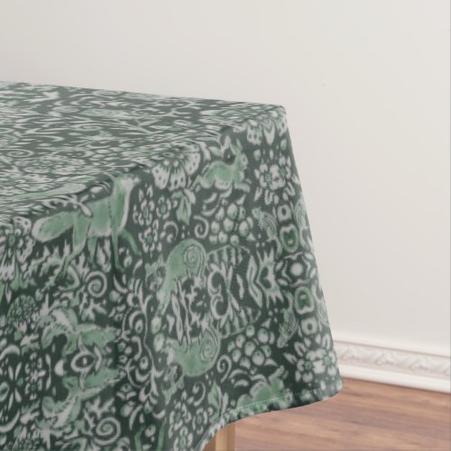 Floral Woodland Green Forest Animal Pattern Tablecloth