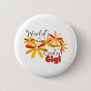 Floral World's Coolest Gigi Pinback Button