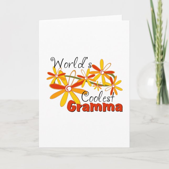 Floral World's Coolest Gramma Holiday Card (Front)