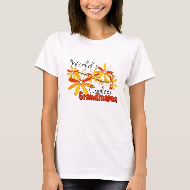 Floral World's Coolest Grandmama T-Shirt (Front)