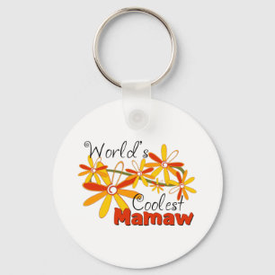 Floral World's Coolest Mamaw Keychain