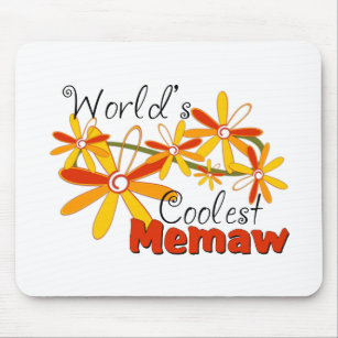 Floral World's Coolest Memaw Mouse Pad