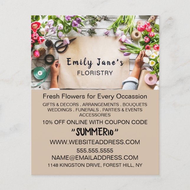 Floral Wrapping, Floristry Advertising Flyer (Front)