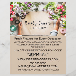 Floral Wrapping, Floristry Advertising Flyer