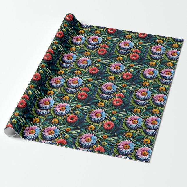Floral wrapping paper  (Unrolled)