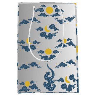 Floral Wrapping Paper Medium Gift Bag