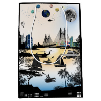 Floral Wrapping Paper Medium Gift Bag