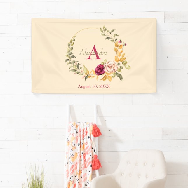 Floral Wrath For Baby Girl Banner (Insitu)