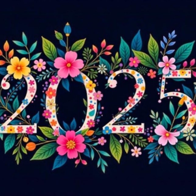 Floral Wreath 2025 Car Flag (Floral Wreath Car Flag celebrate the New Year!)