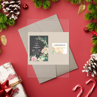 Floral Wreath Acrylic Wedding Invitation