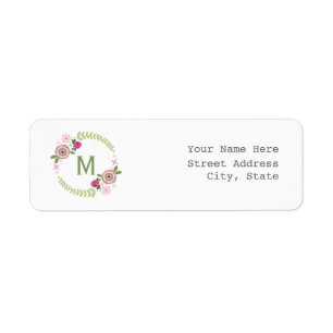 Floral Wreath Address Label