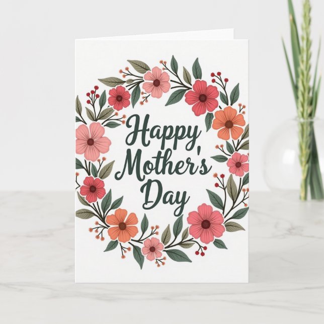 Floral Wreath Affection Card (Front)