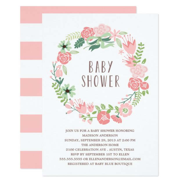 Floral Wreath | Baby Shower Invitation