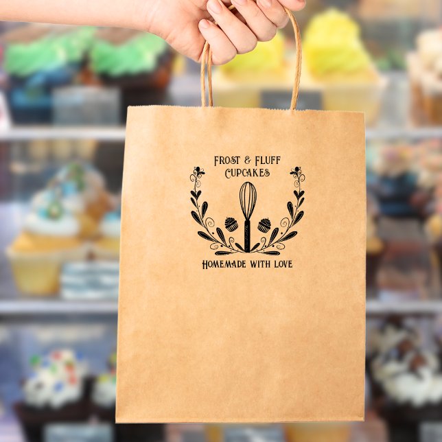 Floral Wreath Bakery Whisk & Cupcake Stamp (Creator Uploaded)