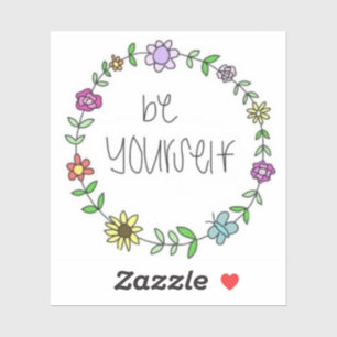 Floral wreath - be yourself sticker