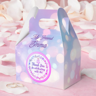 Floral Wreath Birthday Cake "Thank You" Favor Box