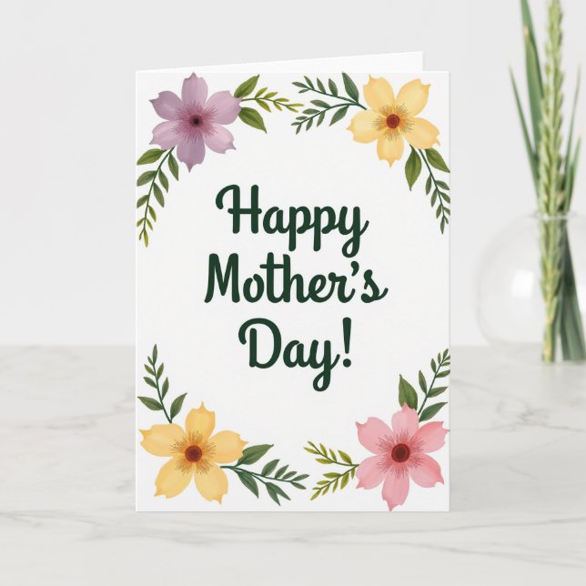 Floral Wreath Blessing Card (Front)