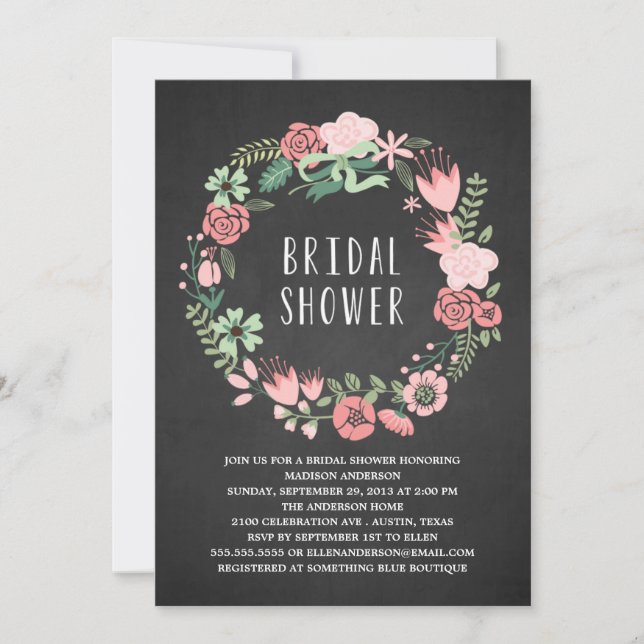 Floral Wreath | Bridal Shower Invitation (Front)
