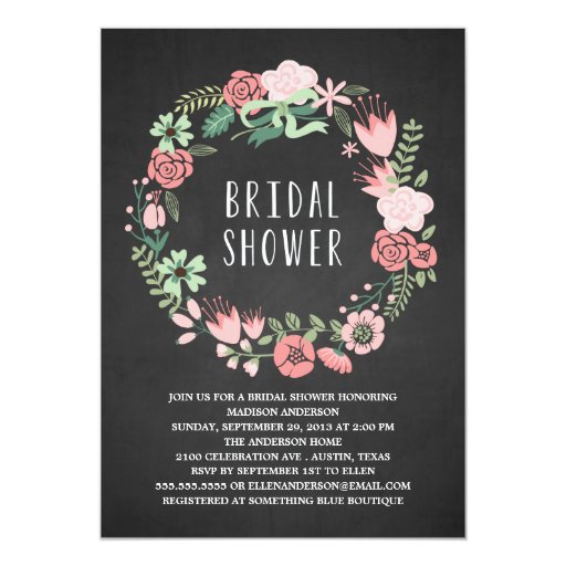 Floral Wreath | Bridal Shower Invitation | Zazzle