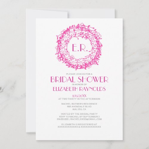 Floral Wreath Bridal Shower Invitations