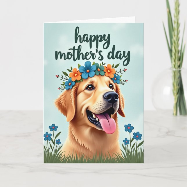 Floral Wreath Canine Friend Card (Front)